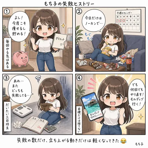 【自己紹介の続き】続かなかったものリスト。立派な挫折履歴を全部書きます(4コマ漫画)